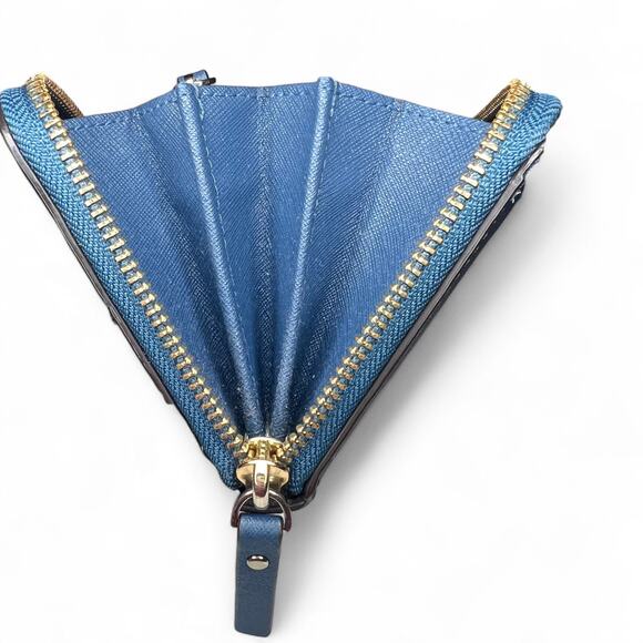 Kate Spade NEW YORK Two-Tone Blue Saffiano Leather Slim Bifold Wallet EUC - Picture 5 of 15